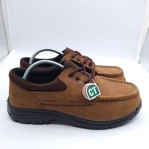 Nautilus Composite Toe Work Shoes Mens 12 Wide Brown Leather Slip Resistant